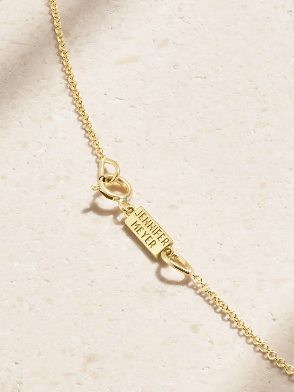 Back view of the Jennifer Meyer Evil Eye Mini 18-karat Gold Diamond and Turquoise Necklace
