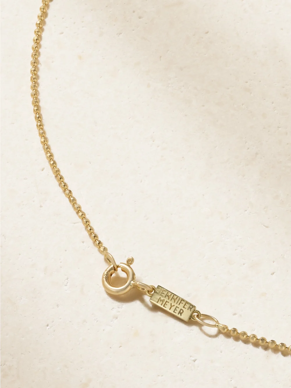 Back view of the Jennifer Meyer Good Luck 18-karat Gold Diamond Necklace