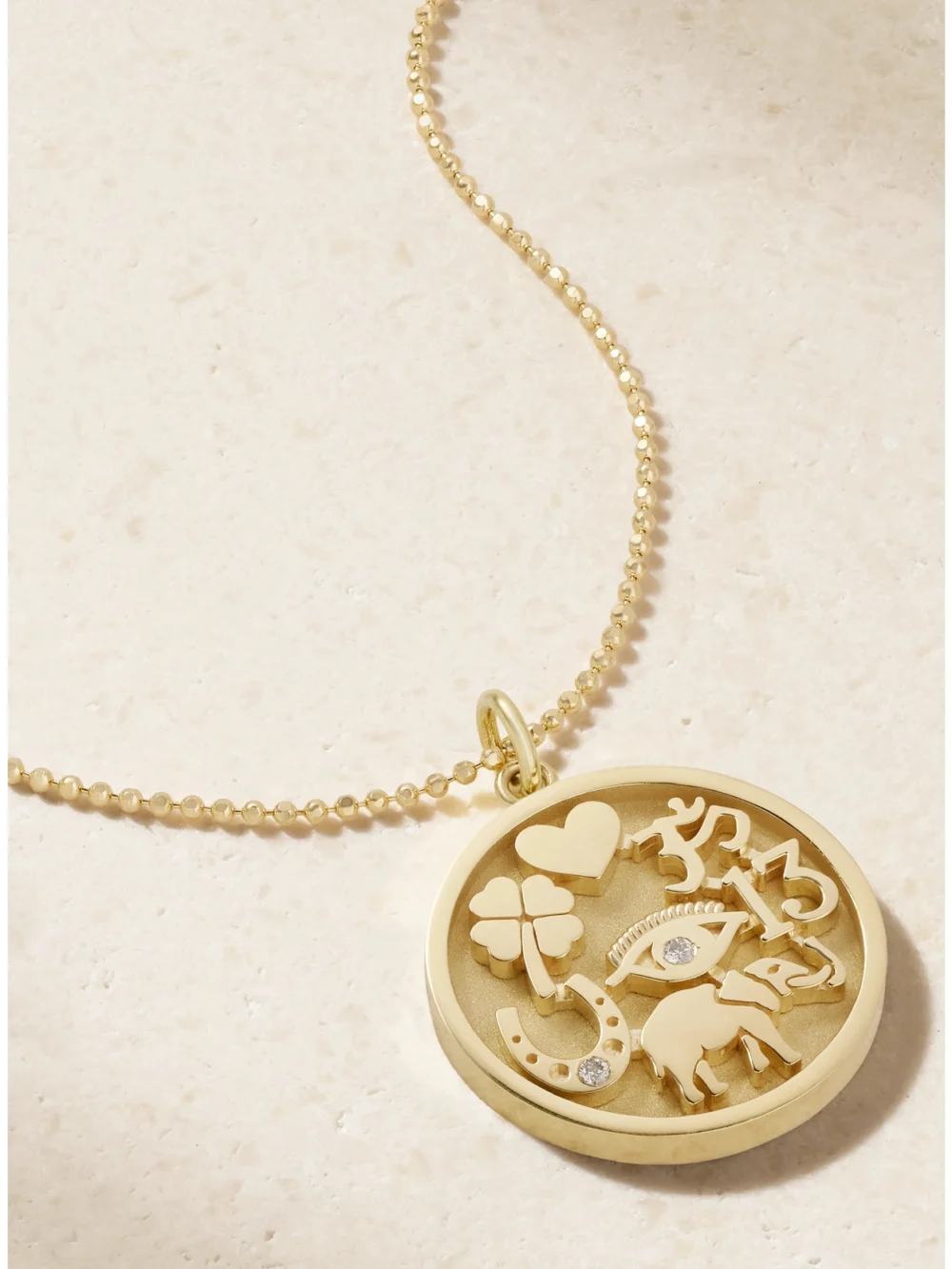 Jennifer Meyer Good Luck 18-karat Gold Diamond Necklace