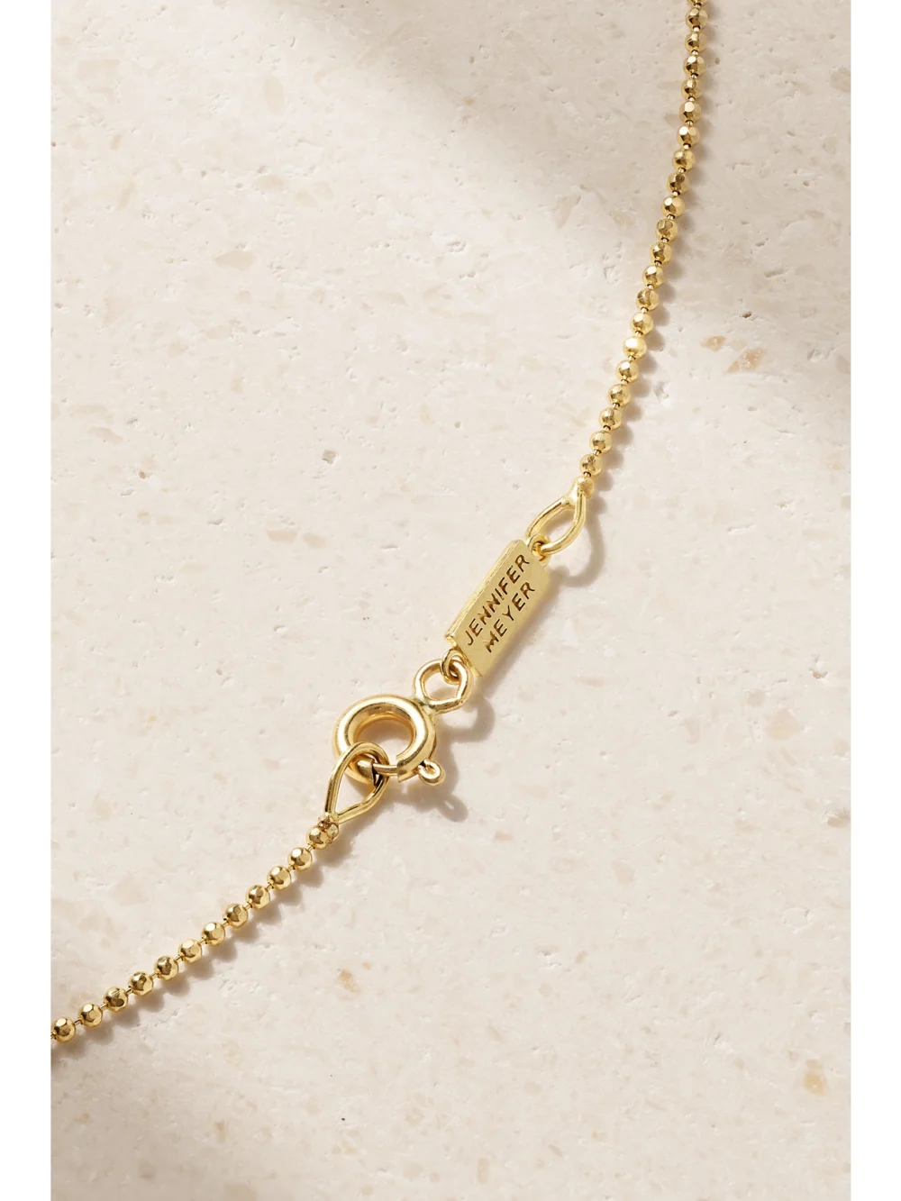 Back view of the Jennifer Meyer Heart 18-karat Gold Diamond Necklace