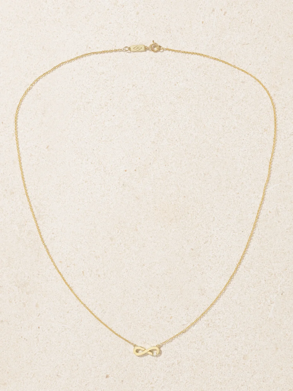 Close-up detail of the Jennifer Meyer Infinity 18-karat Gold Diamond Necklace
