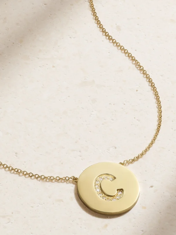Jennifer Meyer Initial 18-karat Gold Diamond Necklace