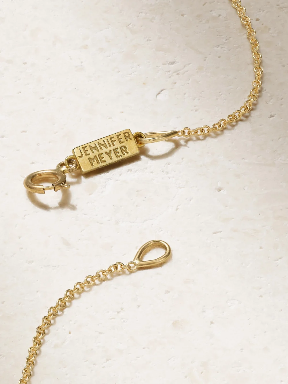 Back view of the Jennifer Meyer Large Open Heart 18-karat Gold Turquoise Necklace