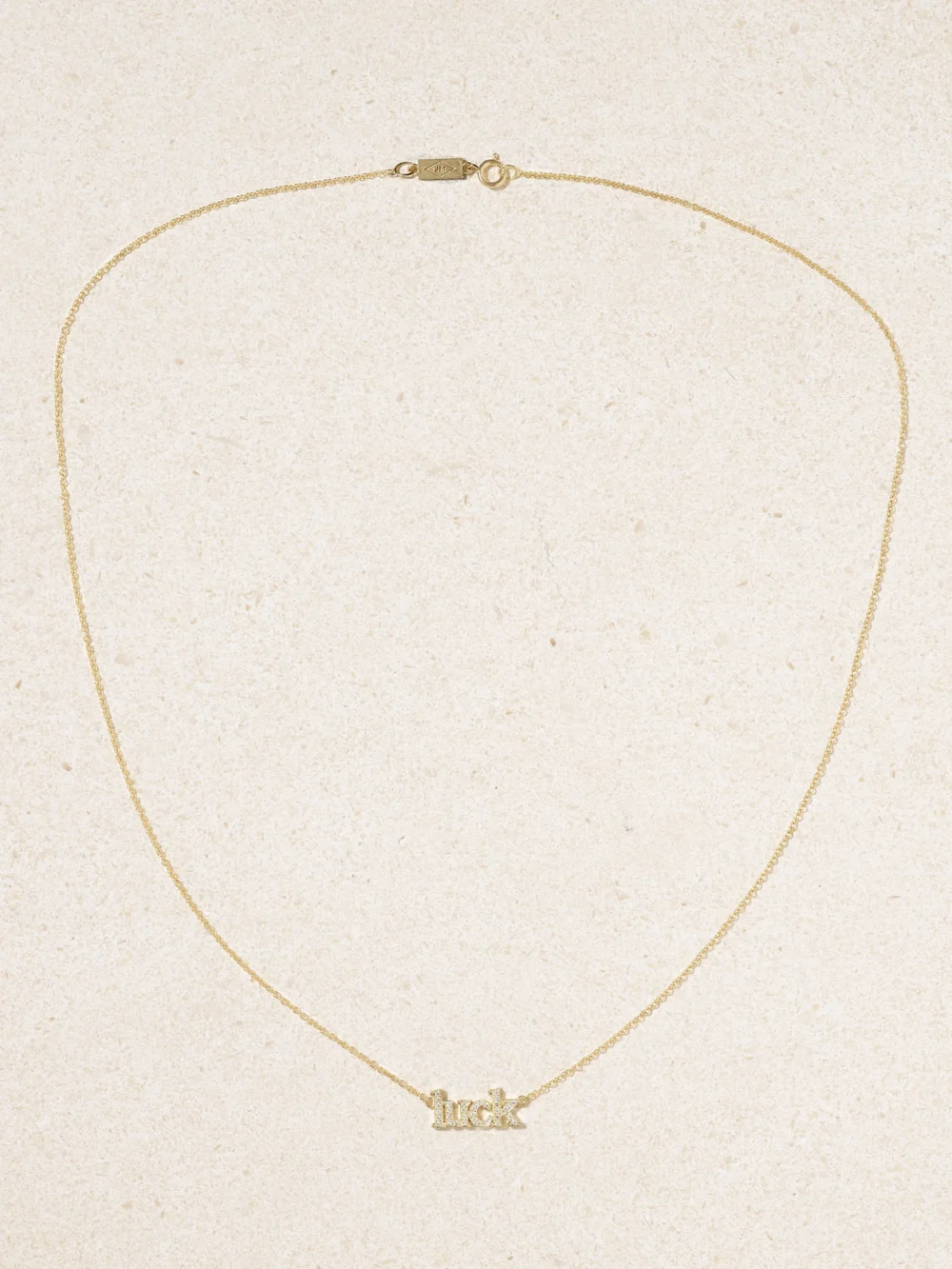Close-up detail of the Jennifer Meyer Luck 18-karat Gold Diamond Necklace