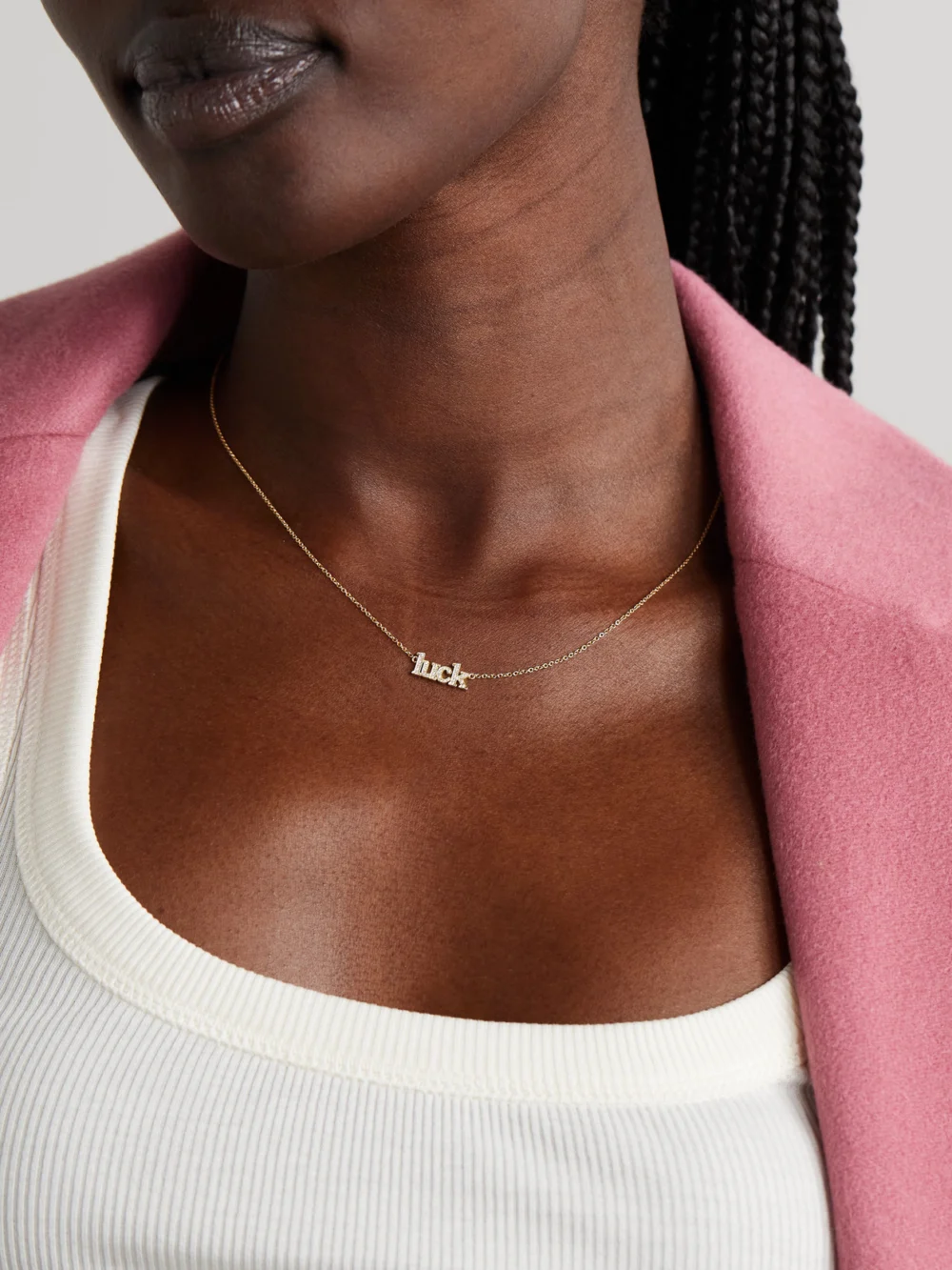 Jennifer Meyer Luck 18-karat Gold Diamond Necklace, styled view