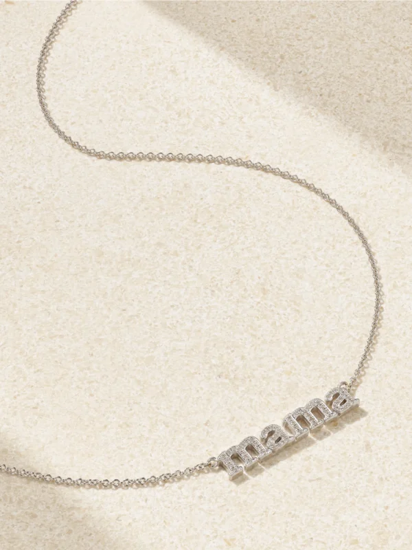 Jennifer Meyer Mama 18-karat White Gold Necklace