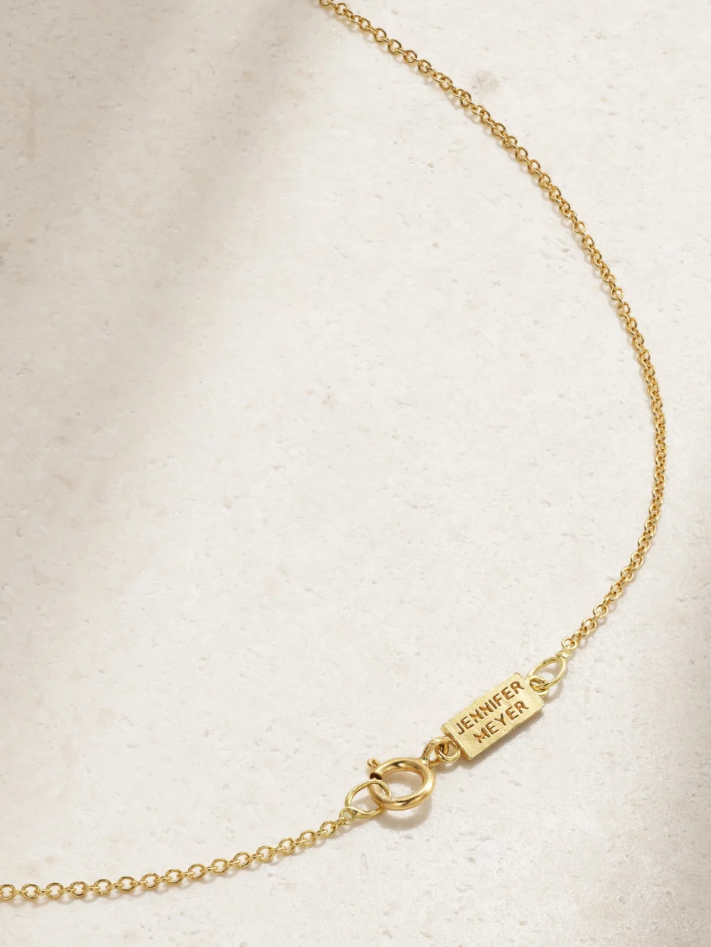 Back view of the Jennifer Meyer Mini Daisy 18-karat Gold Turquoise Necklace