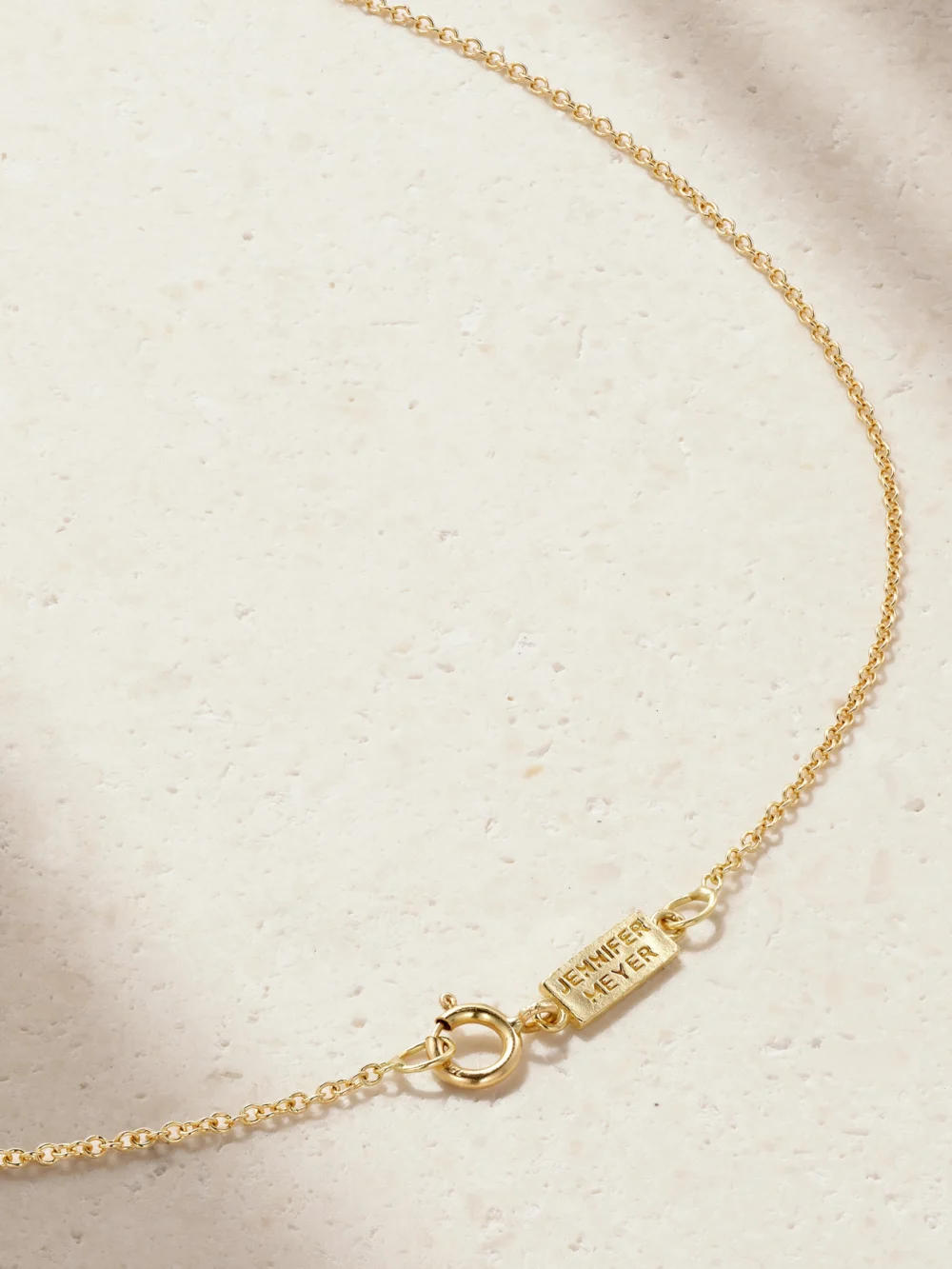 Back view of the Jennifer Meyer Mini Hamsa 18-karat Gold Diamond Necklace