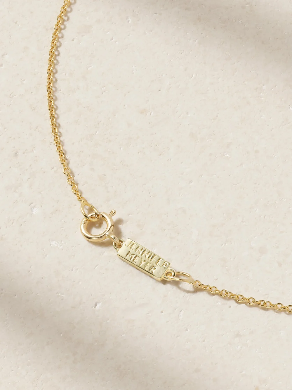 Back view of the Jennifer Meyer Mini Heart 18-karat Gold Necklace