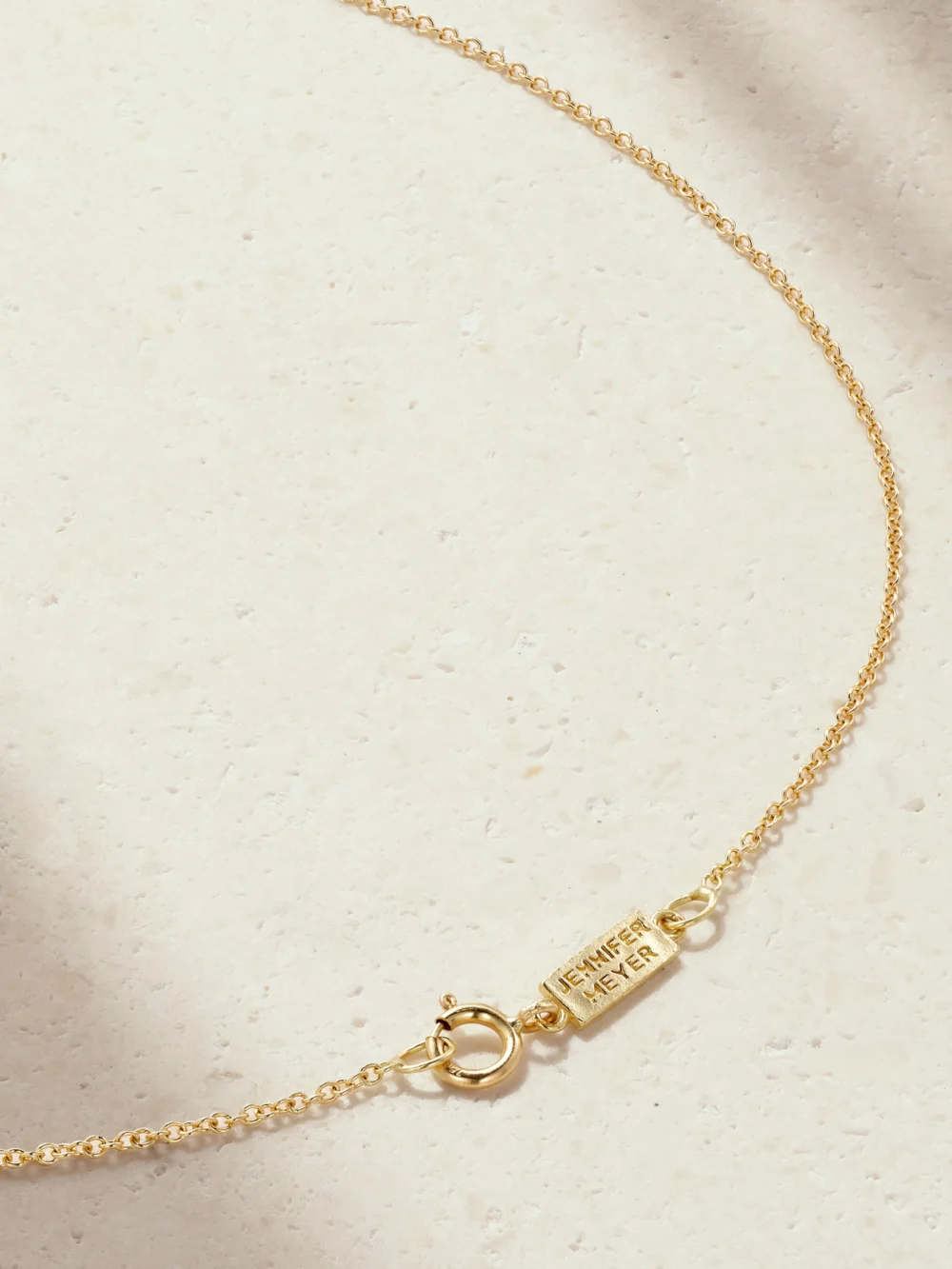 Back view of the Jennifer Meyer Mini Heart 18-karat Gold Onyx Necklace