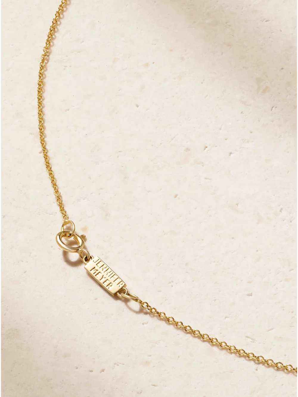 Back view of the Jennifer Meyer Mini Wishbone 18-karat Gold Necklace