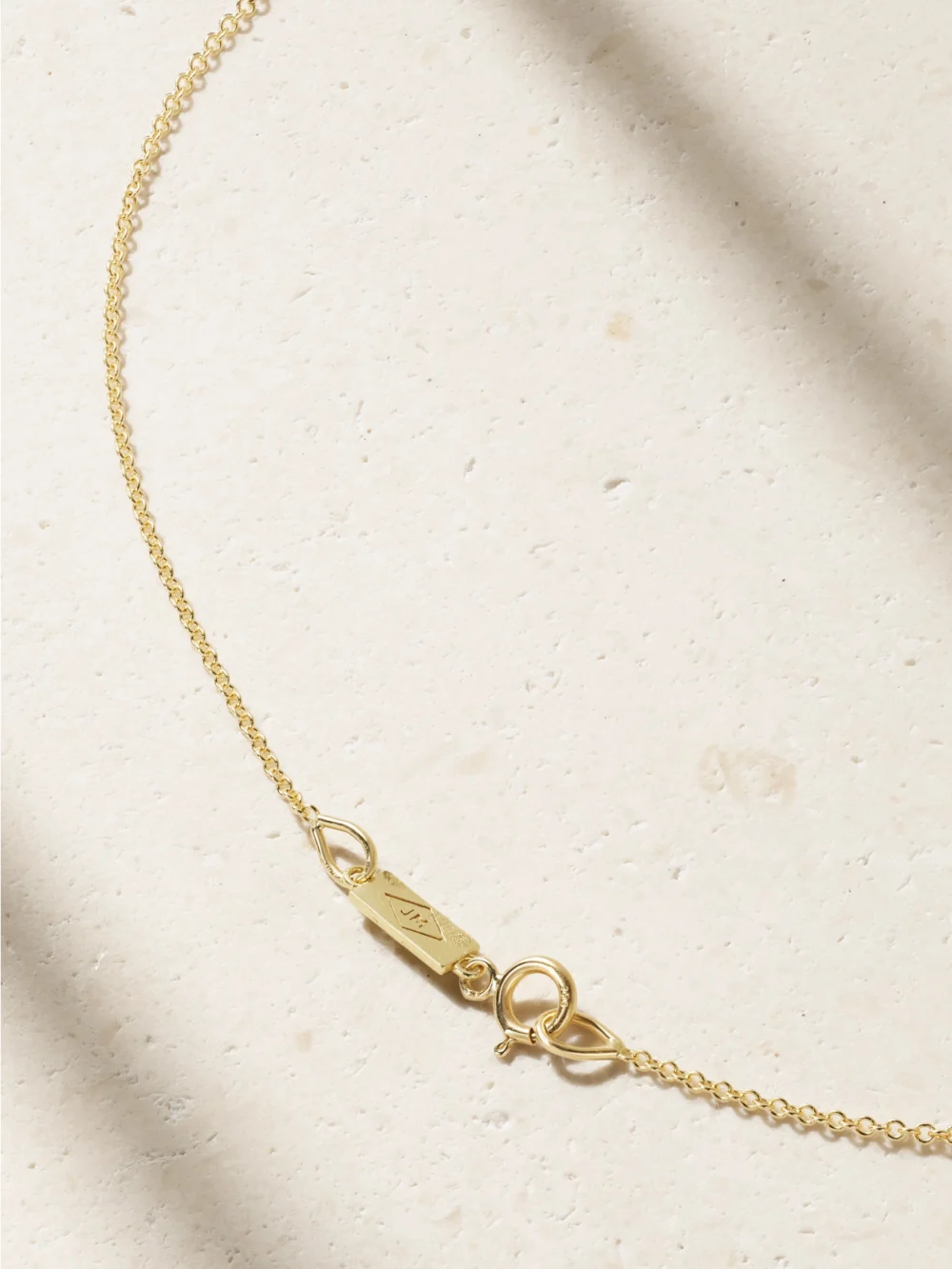 Back view of the Jennifer Meyer Palm Tree 18-karat Gold, Diamond and Emerald Necklace