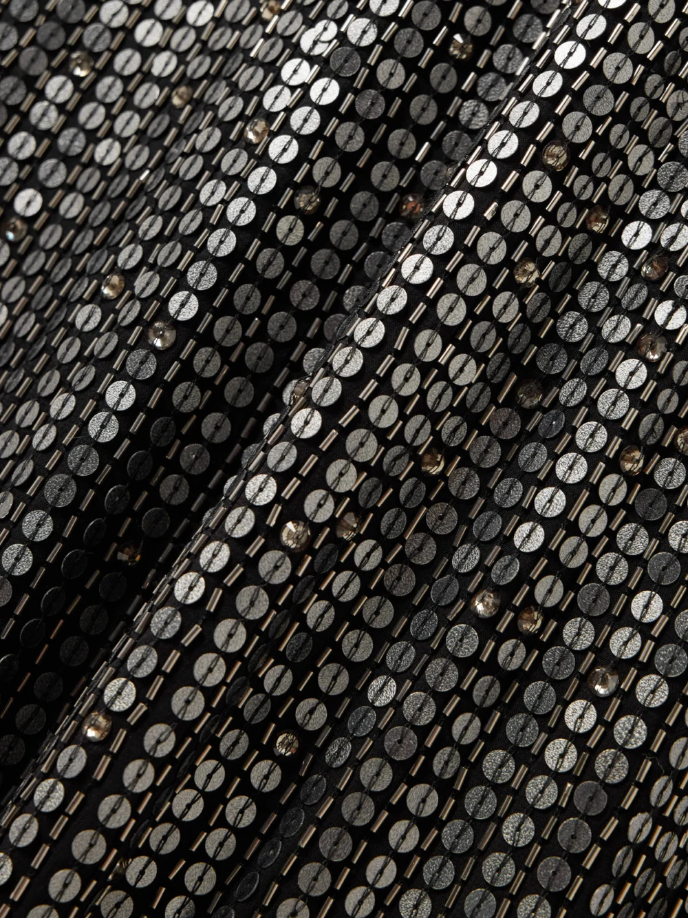 Close-up detail of the Jenny Packham Benue Crystal-embellished Sequined Silk-crepe Gown