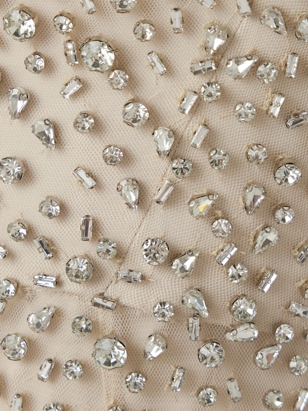 Close-up detail of the Jenny Packham Cherry Crystal-embellished Tulle Gown