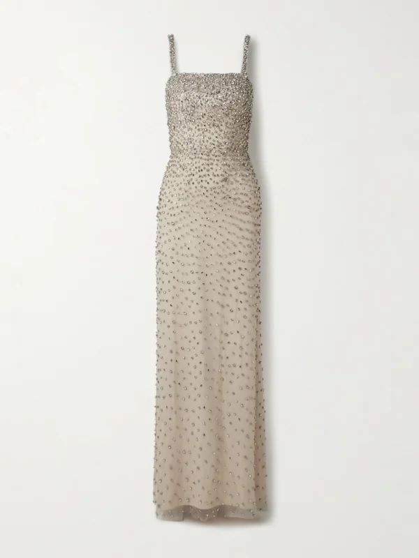 Jenny Packham Cherry Crystal-embellished Tulle Gown