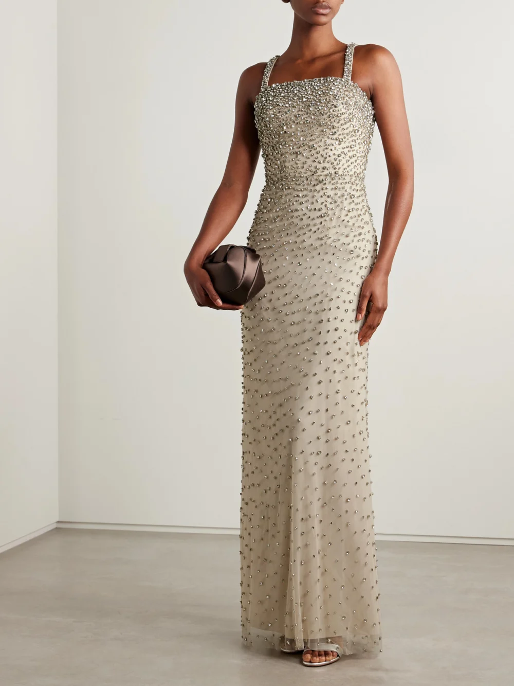 Jenny Packham Cherry Crystal-embellished Tulle Gown, worn by a model