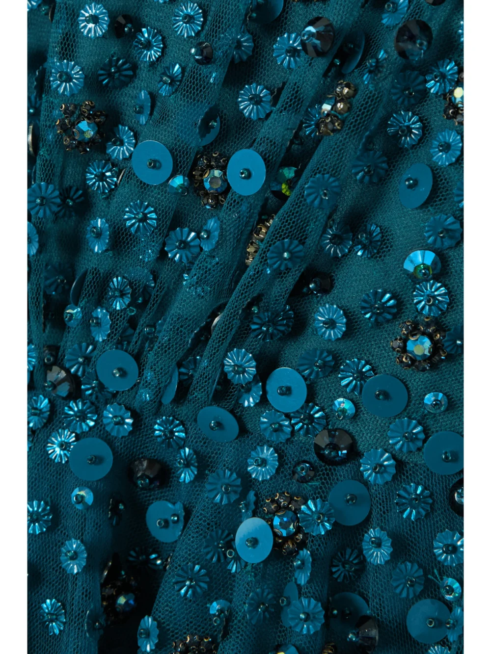 Close-up detail of the Jenny Packham Constantine Embellished Sequined Tulle Gown