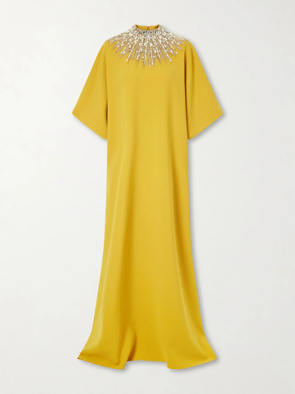 Jenny Packham Dessert Blossom Crystal-embellished Crepe Gown in yellow