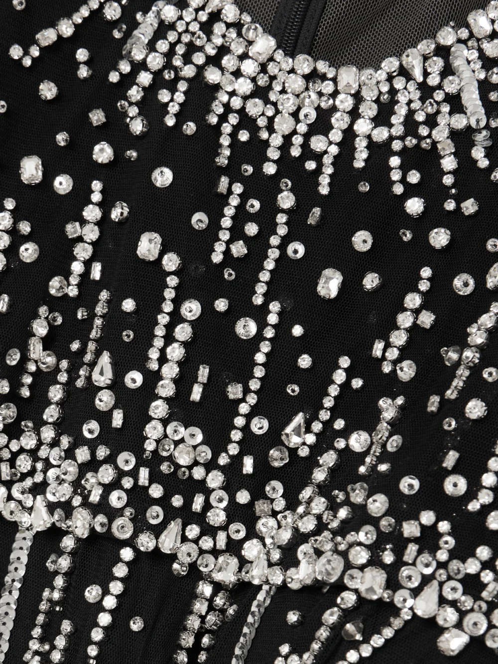 Close-up detail of the Jenny Packham Dido Cape-effect Embellished Draped Tulle Gown