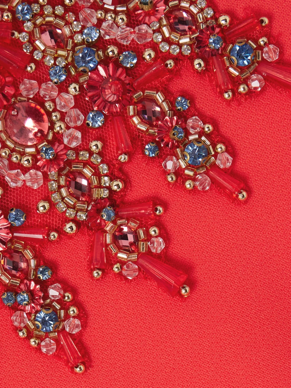 Close-up detail of the Jenny Packham Eclipse Crystal and Bead-embellished Crepe Gown