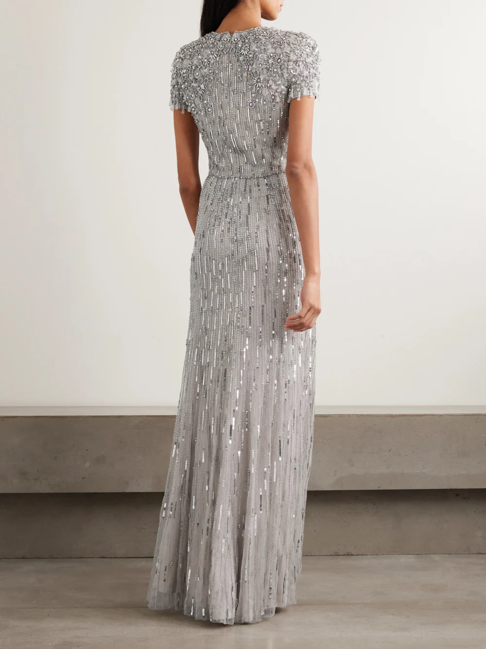 Back view of the Jenny Packham Eliza Embellished Tulle Gown