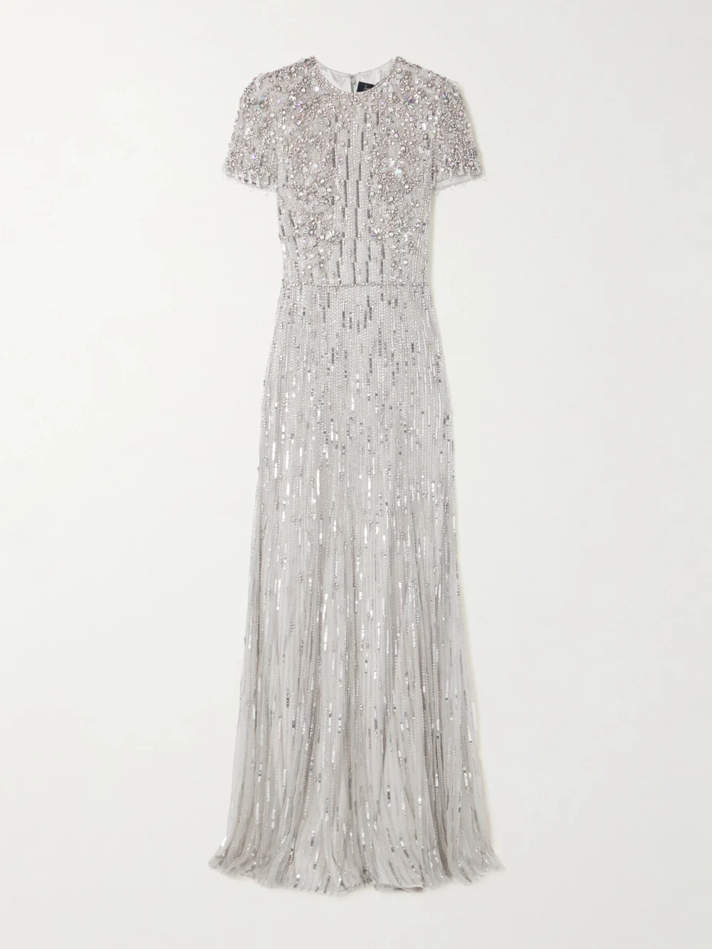 Jenny Packham Eliza Embellished Tulle Gown in silver