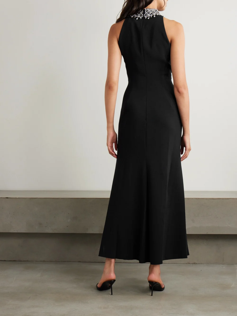 Back view of the Jenny Packham Embellished Cady Maxi Dress
