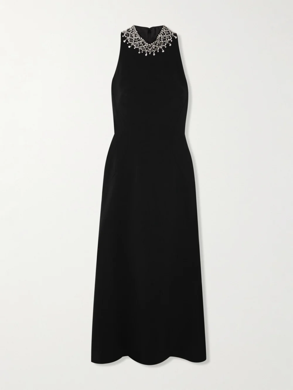 Jenny Packham Embellished Cady Maxi Dress in black