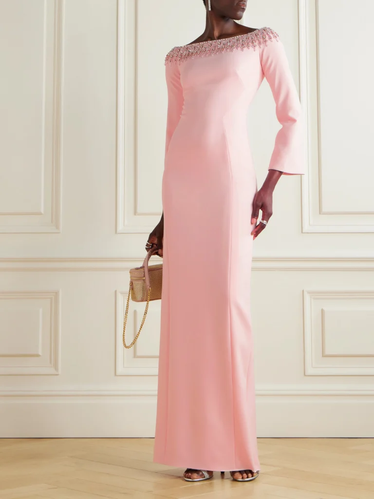 Jenny Packham Embellished Crepe Gown