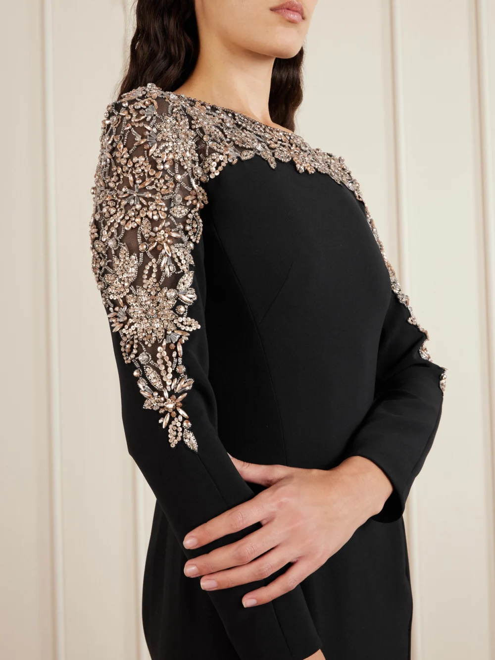 Close-up detail of the Jenny Packham Embellished Jersey Gown