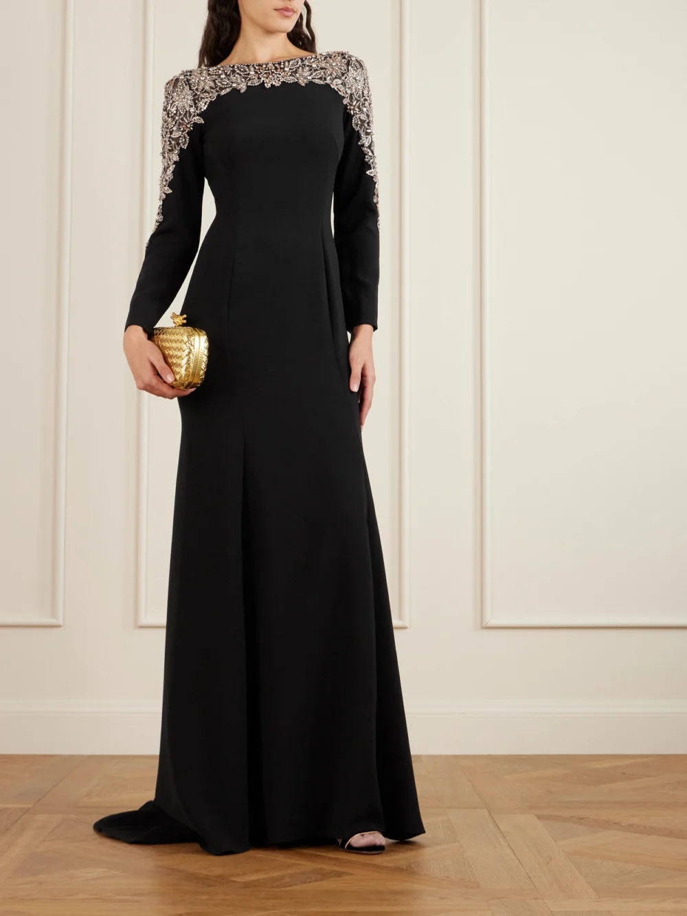 Jenny Packham Embellished Jersey Gown, worn by a model