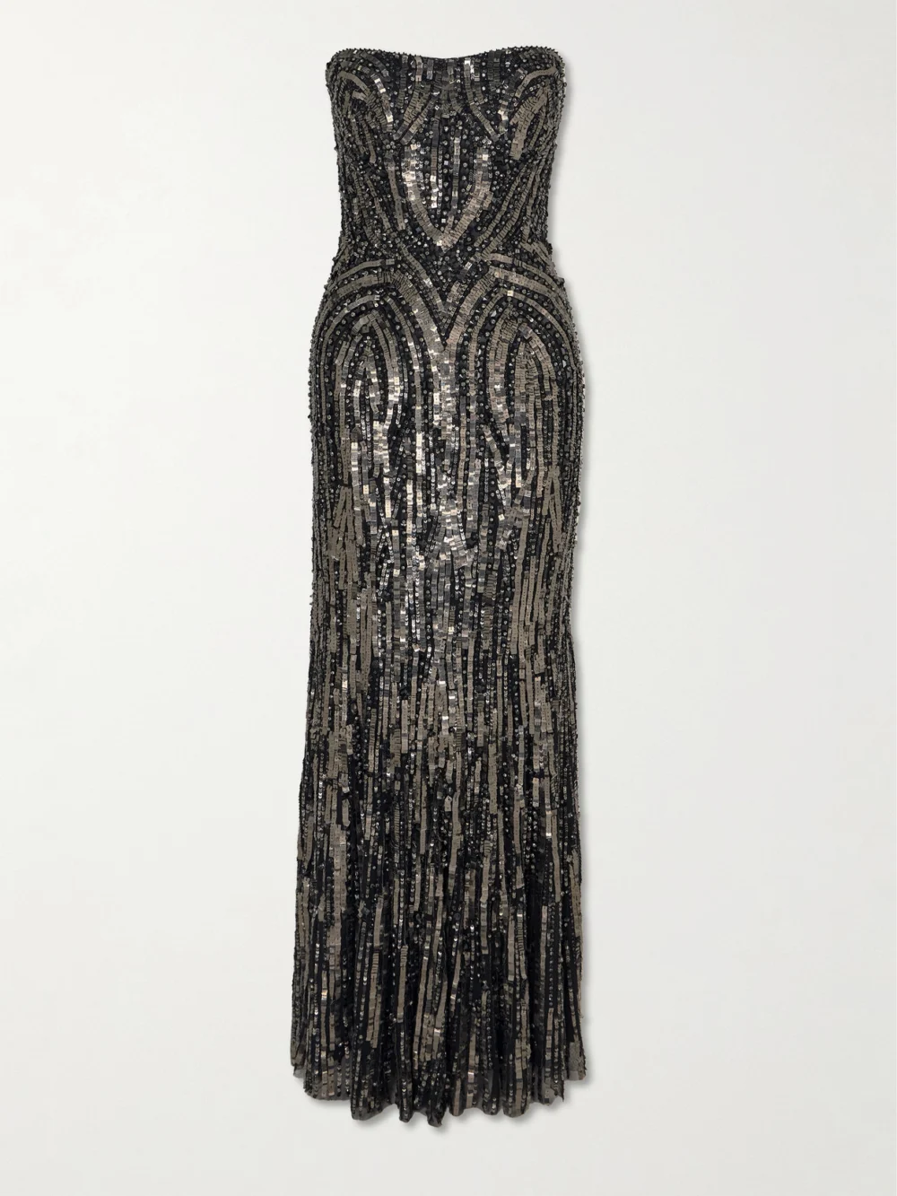 Jenny Packham Euphoria Strapless Embellished Tulle Gown in black