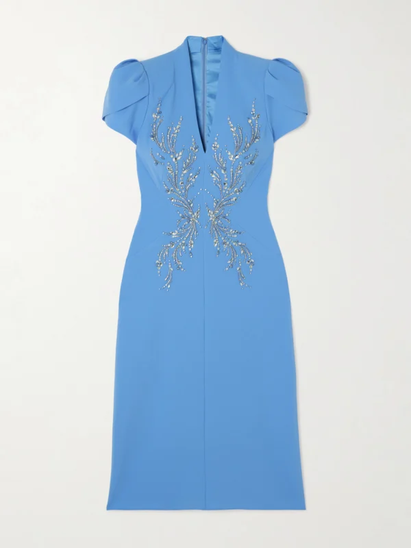 Jenny Packham Firefly Crystal-embellished Crepe Gown