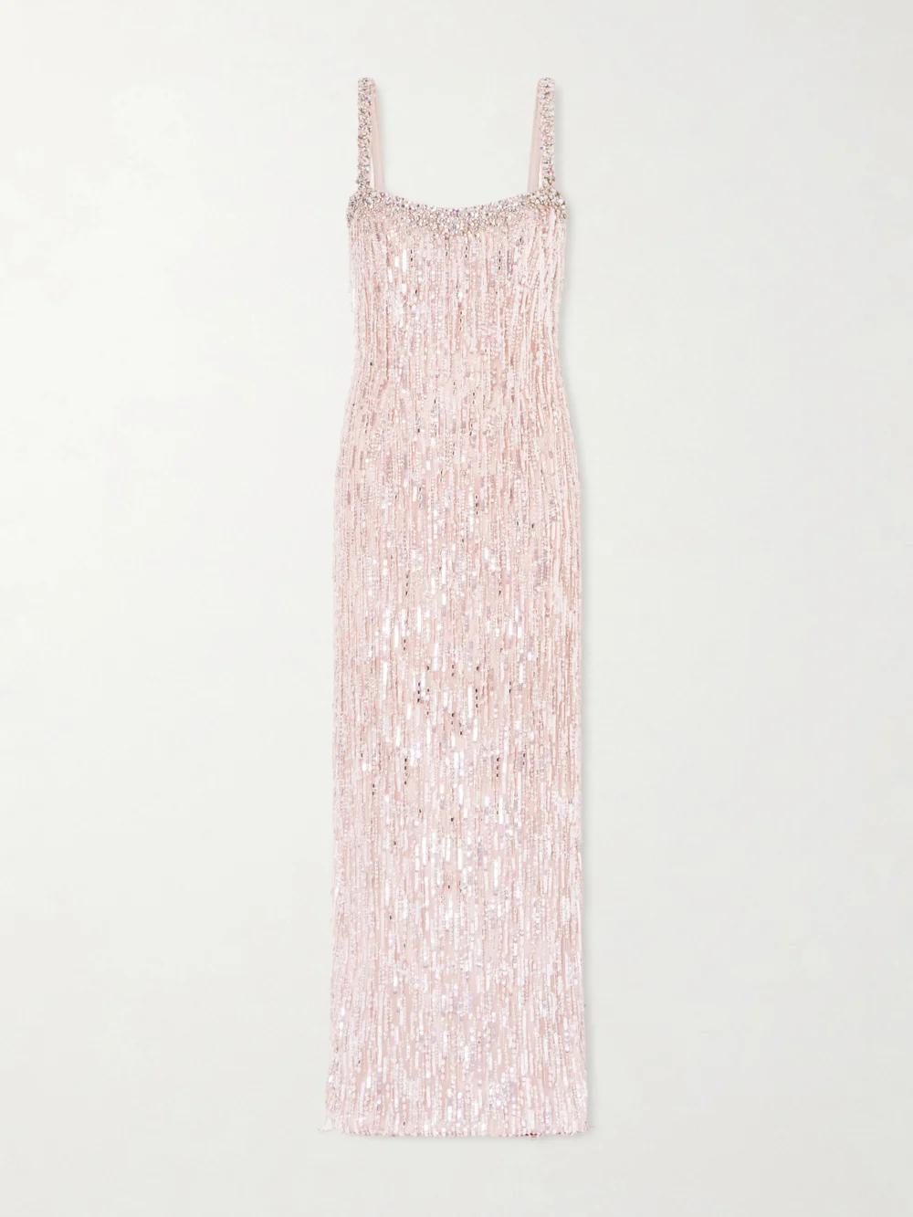 Jenny Packham Fleur Crystal-embellished Sequined Tulle Gown in pink