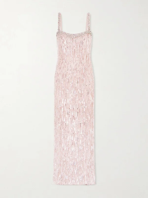 Jenny Packham Fleur Crystal-embellished Sequined Tulle Gown