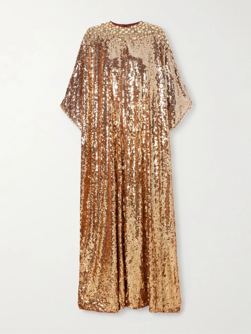 Jenny Packham Fontaine Crystal-embellished Sequined Tulle Gown in gold