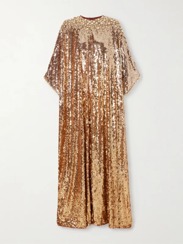 Jenny Packham Fontaine Crystal-embellished Sequined Tulle Gown