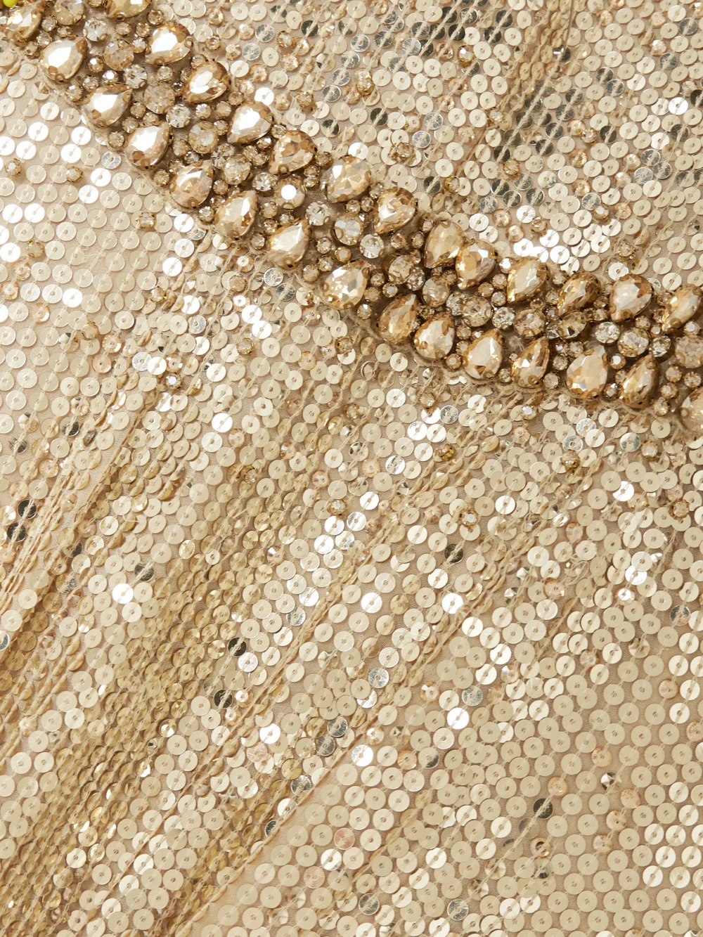 Close-up detail of the Jenny Packham Georgia Embellished Sequined Tulle Gown