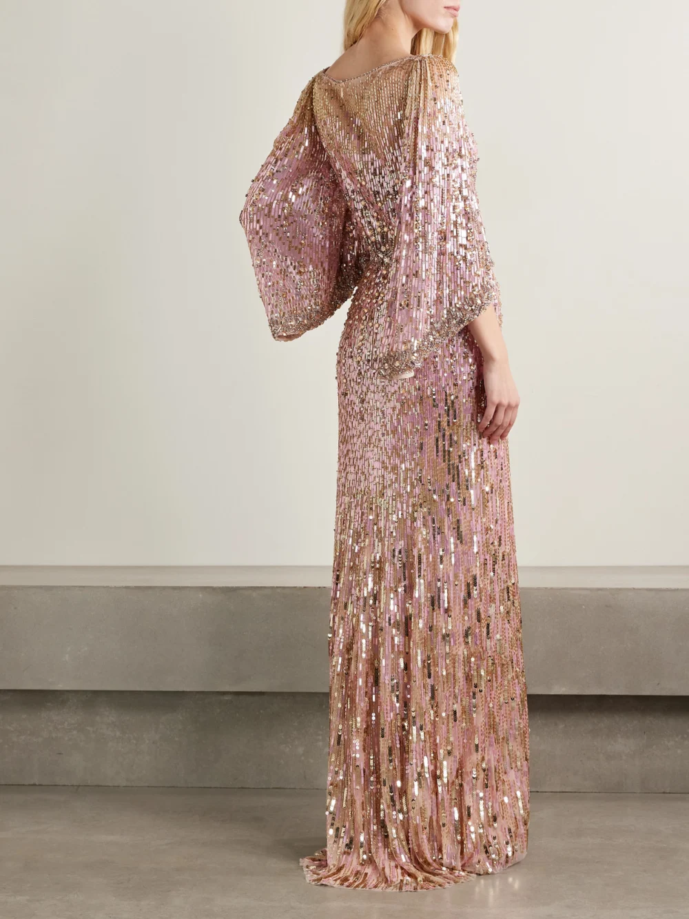 Back view of the Jenny Packham Ines Embellished Tulle Gown