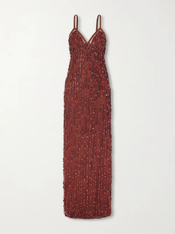 Jenny Packham Ishbel Sequin-embellished Mesh Gown