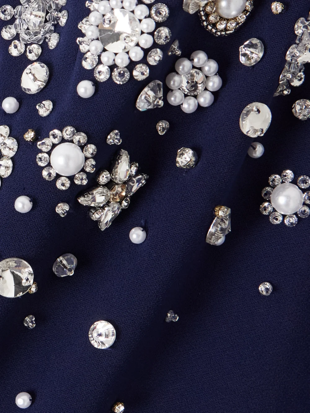 Close-up detail of the Jenny Packham Jupiter Embellished Crepe Midi Dress