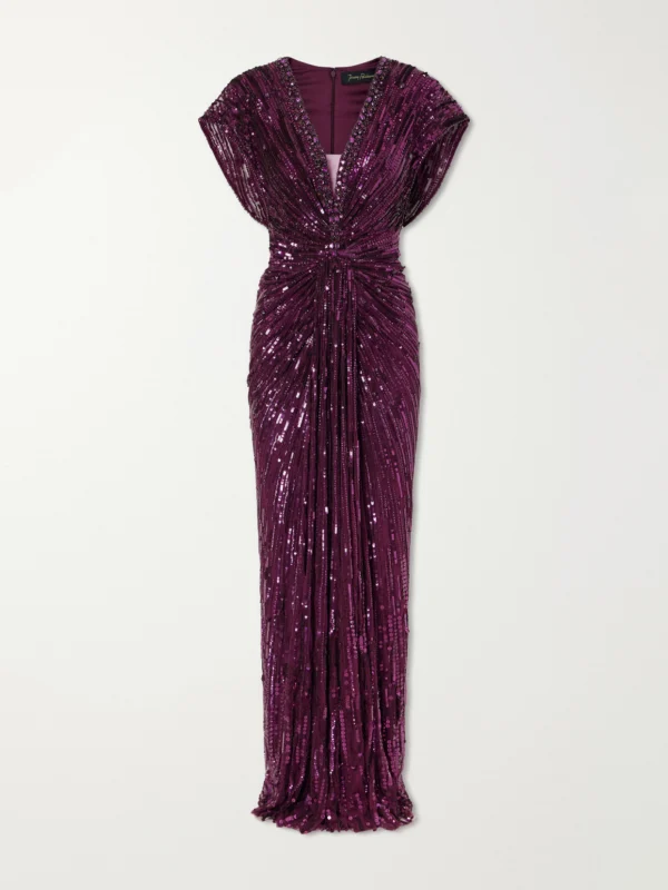 Jenny Packham Lacie Twisted Embellished Tulle Gown