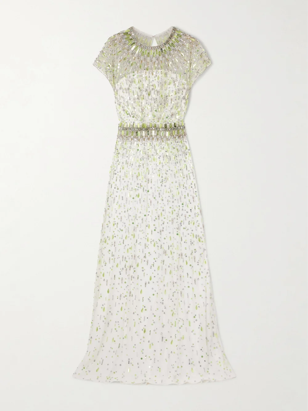 Jenny Packham Lauretta Embellished Organza Gown in green