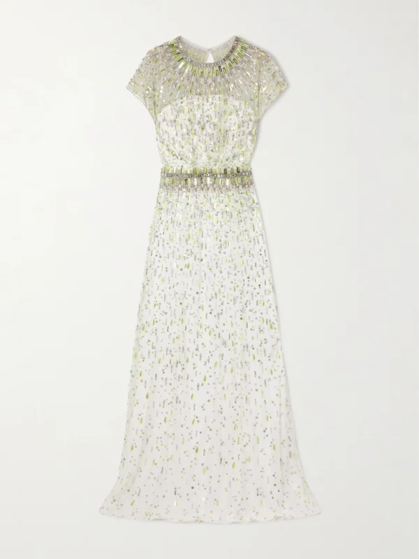 Jenny Packham Lauretta Embellished Organza Gown