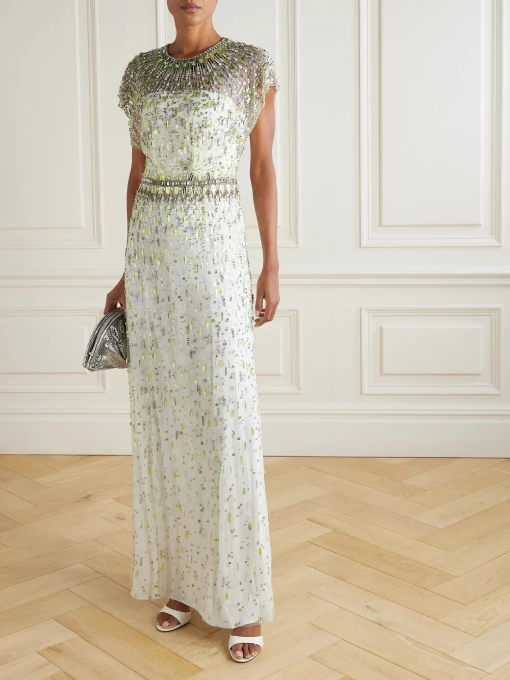 Jenny Packham Lauretta Embellished Organza Gown, worn by a model