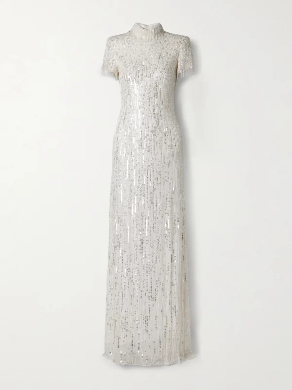 Jenny Packham Madeleine Embellished Chiffon Gown