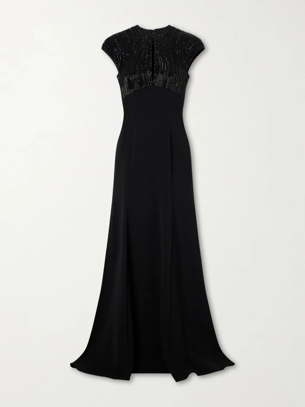 Jenny Packham Moonveil Embellished Georgette-crepe Gown in black