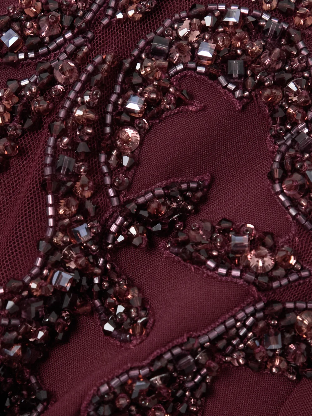 Close-up detail of the Jenny Packham Night Flowering Embellished Stretch-crepe Gown