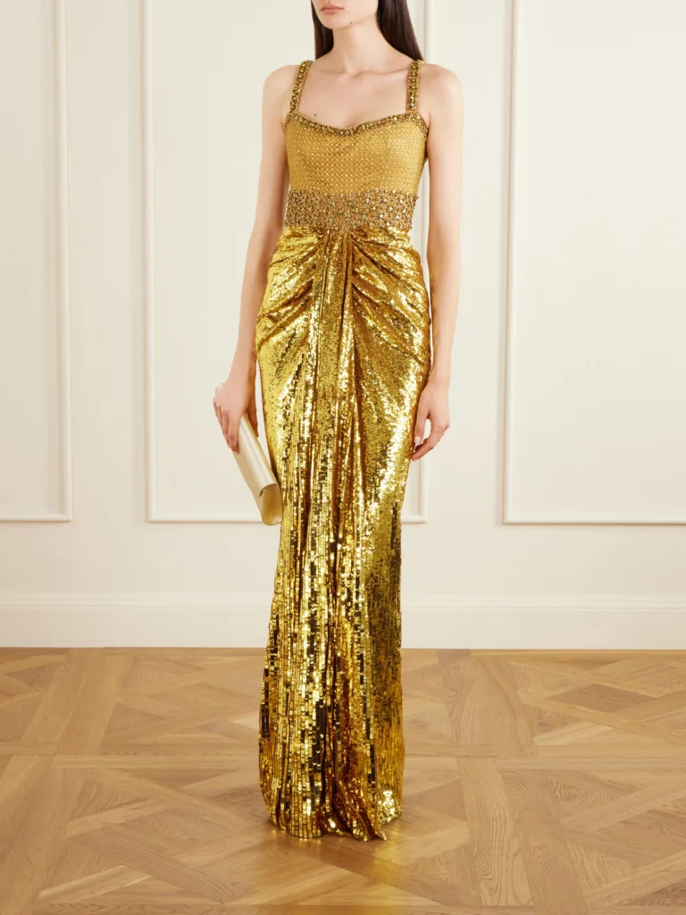 Jenny Packham Only You Draped Embellished Tulle Gown
