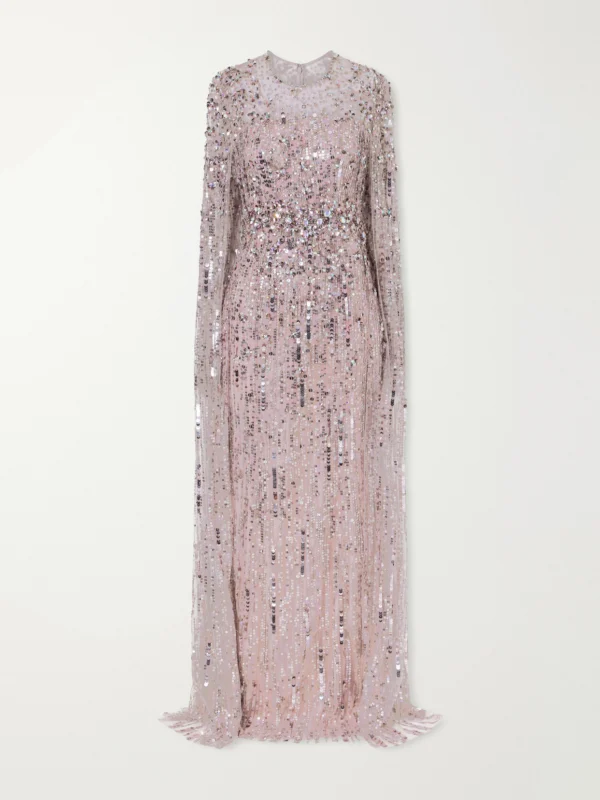 Jenny Packham Ruby Sequined Tulle Gown